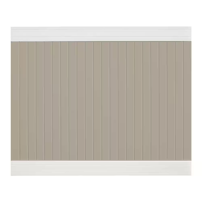 Wexford 6 ft. x 8 ft. Tan and White Vinyl Fence Panel