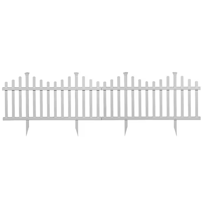 Zippity Outdoor Products 2.5 ft. x 4.7 ft. Madison No-Dig Vinyl Garden Picket Fence Panel Kit (2-Pack)