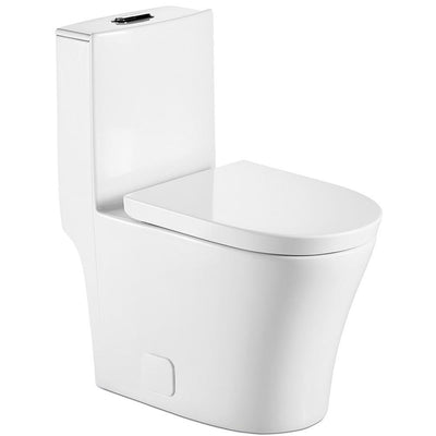 1-Piece 1.28 GPF Dual Flush High Efficiency Elongated Toilet in White, Seat Included - Super Arbor