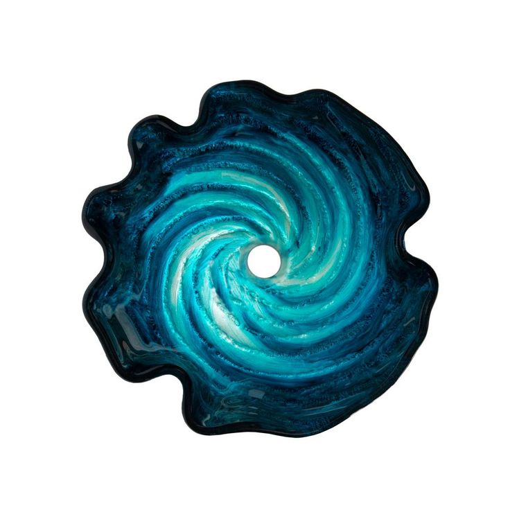Eden Bath Caribbean Wave Glass Vessel Sink in Blue