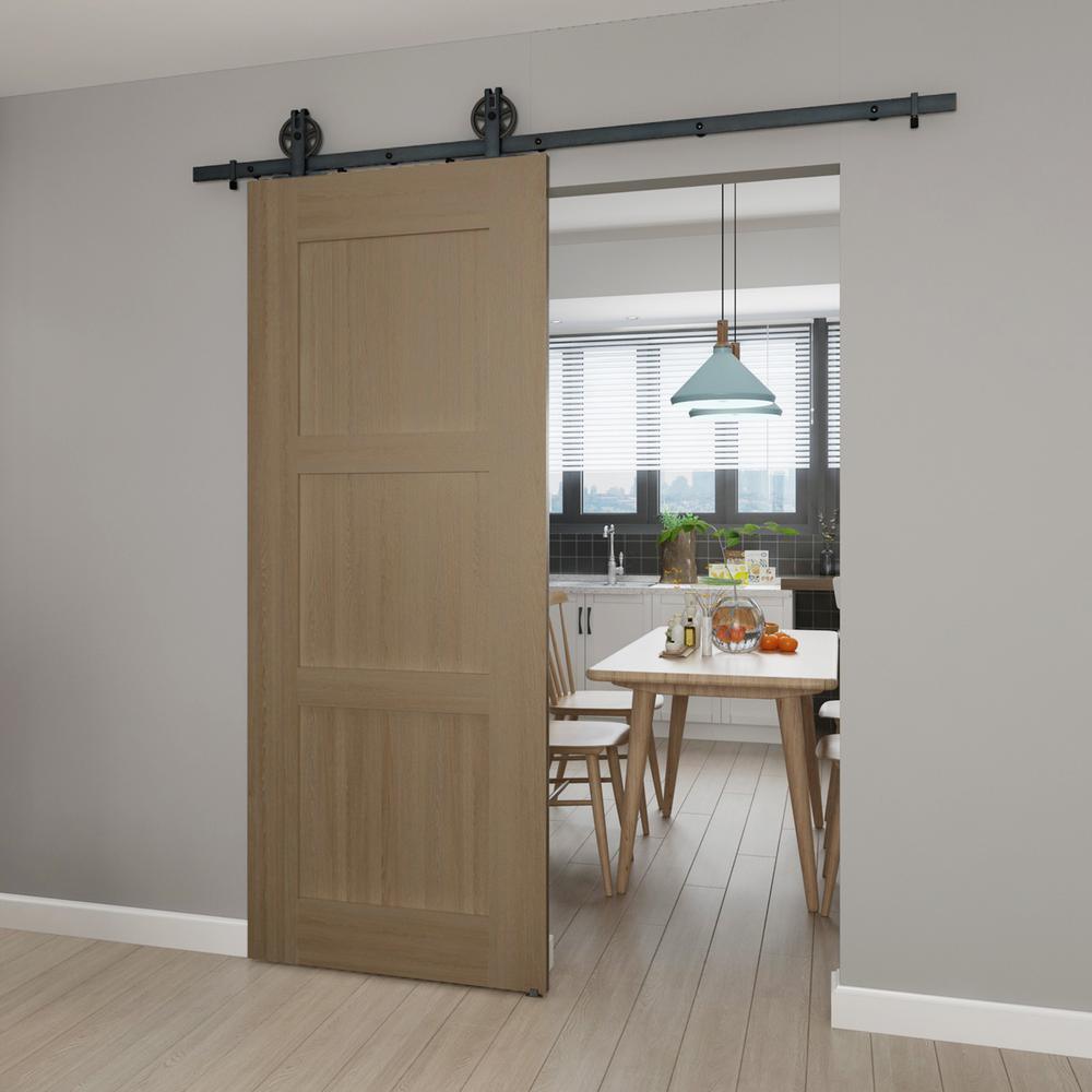 33 in. x 84 in. Shaker Unfinished 3-Panel Clear Pine Interior Barn Door Slab - Super Arbor