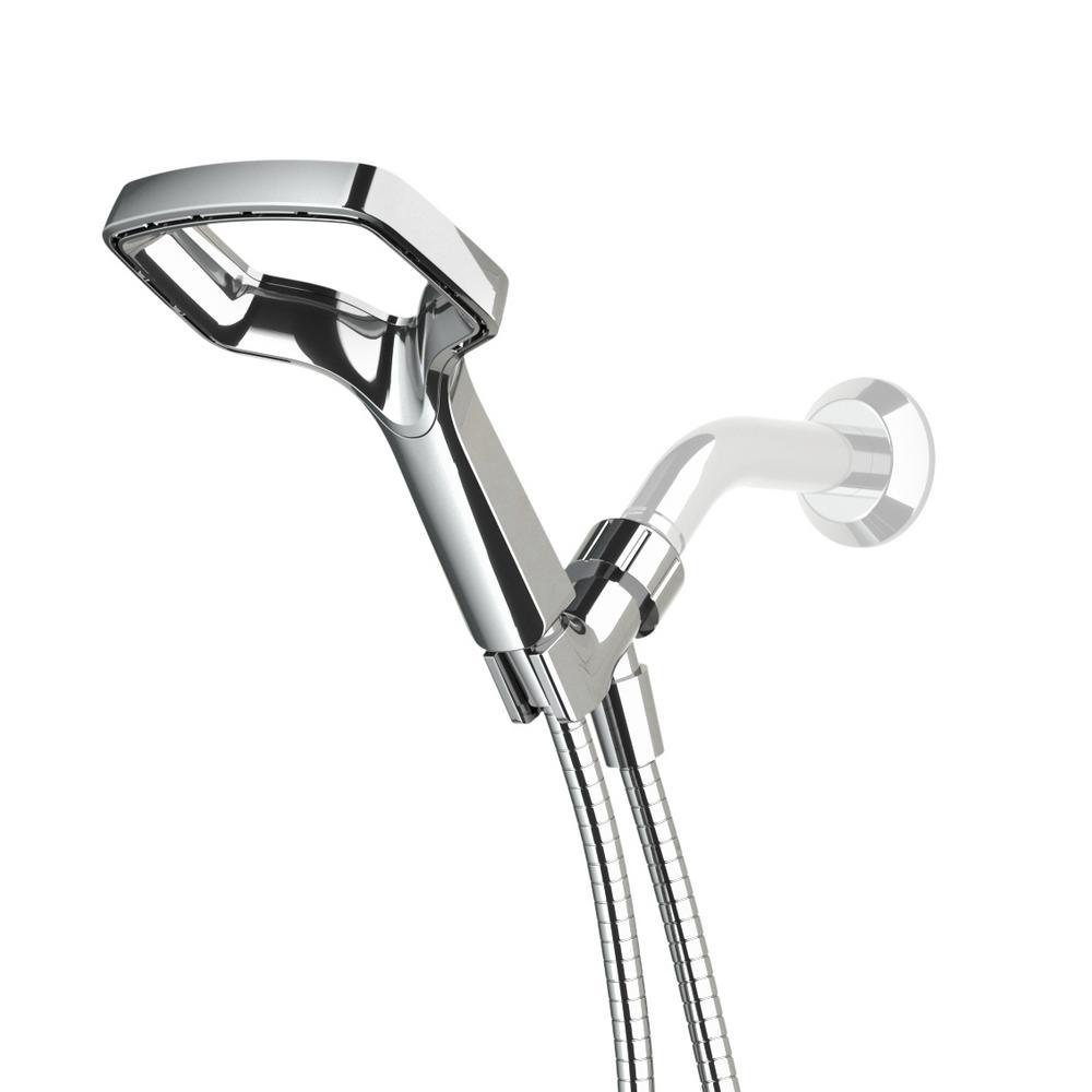 Rua 1-Spray 6 in. Single Wall Mount Handheld Shower Head in Chrome - Super Arbor