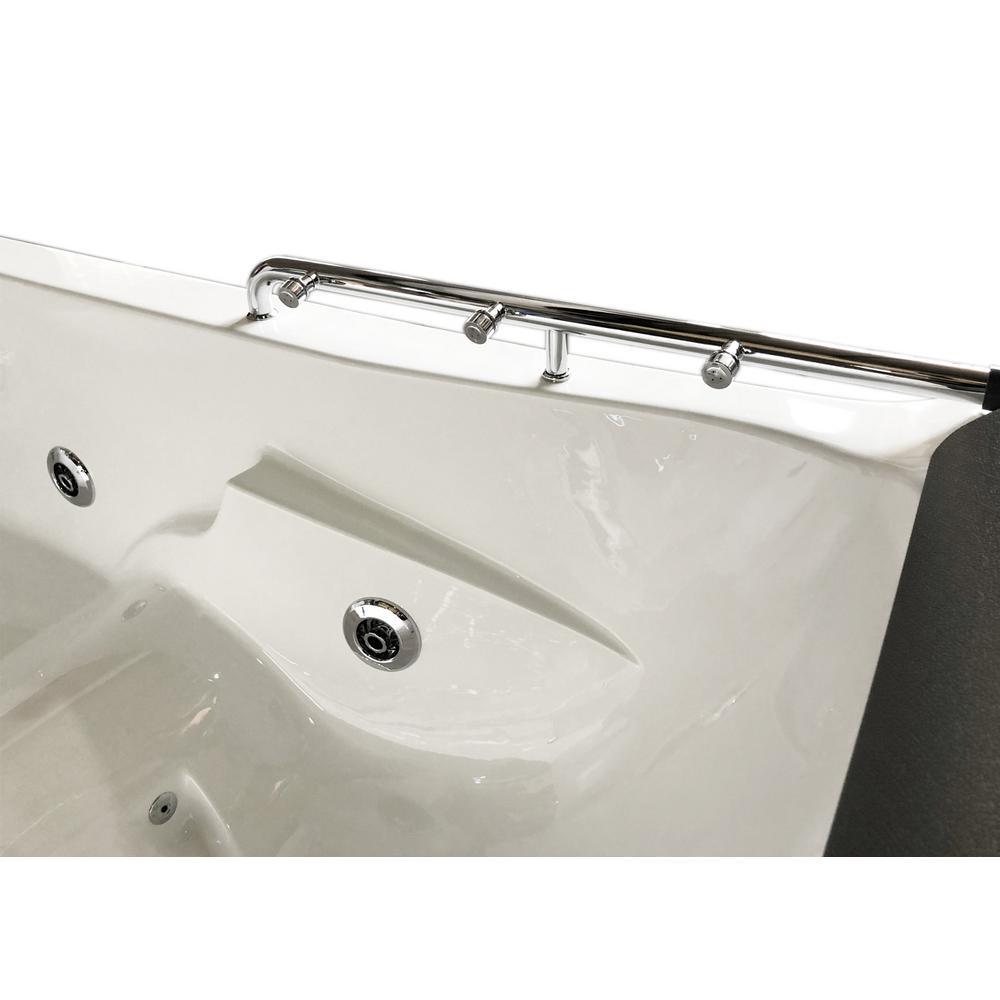 Mimi with heater 68 in. Acrylic Center Drain Corner Alcove Whirlpool Bathtub in White - Super Arbor
