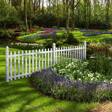 Glendale 4 ft. H x 8 ft. W White Vinyl Spaced Picket Unassembled Fence Panel with Dog Ear Pickets - Super Arbor