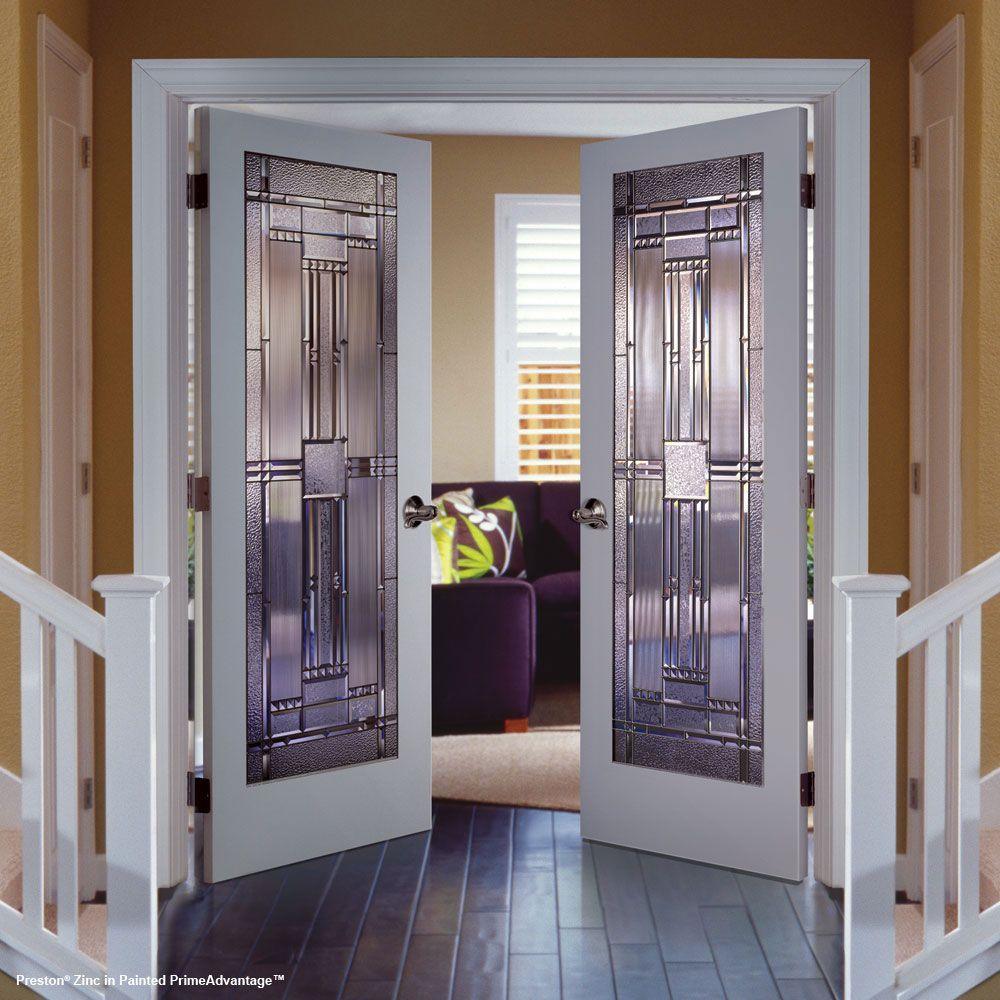 30 in. x 80 in. 1 Lite Preston Zinc Smooth Primed MDF Interior Door Slab - Super Arbor