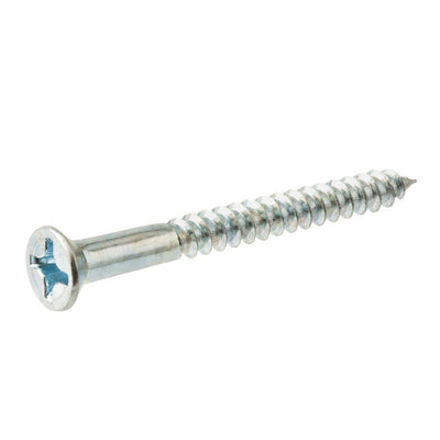 #10 x 3 in. Phillips Flat Head Zinc Plated Wood Screw (50-Pack) - Super Arbor