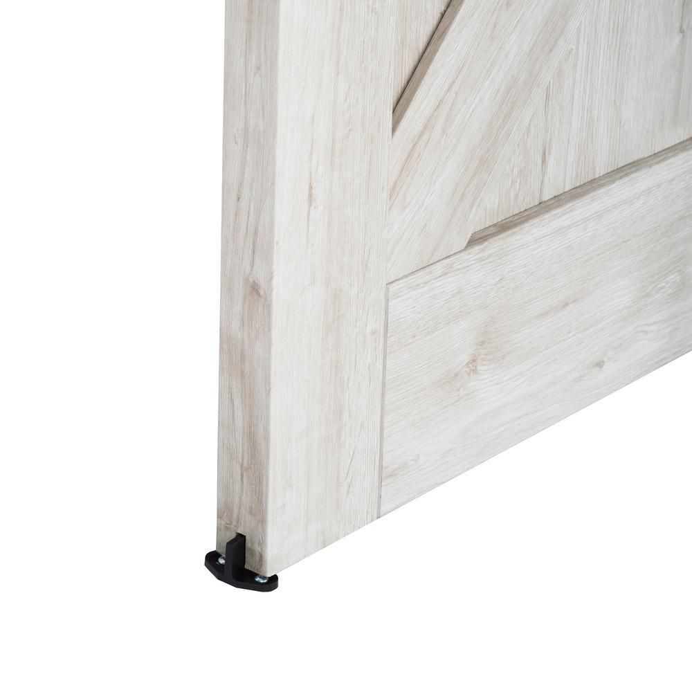 36 in. x 84 in. Sandstone Oak K Design Solid Core Interior Barn Door with Rustic Hardware Kit - Super Arbor