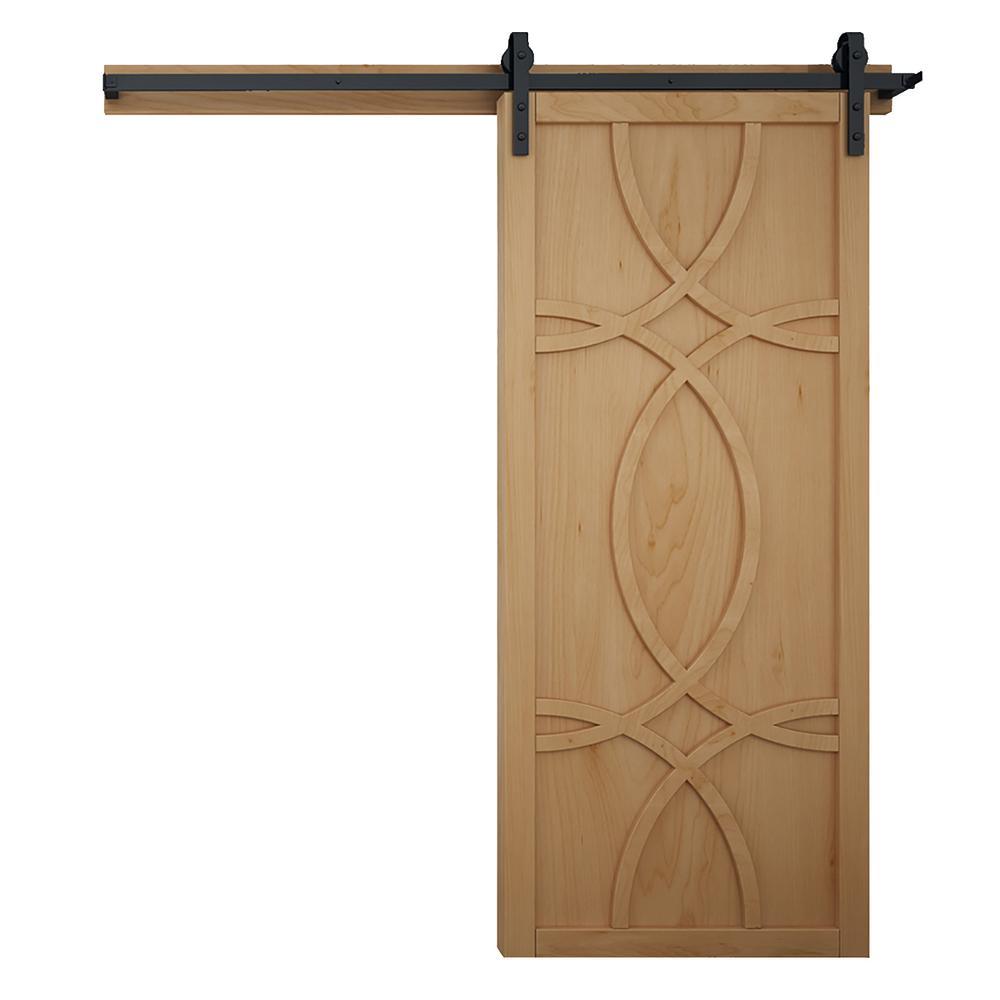 42 in. x 84 in. Hollywood Bright White Wood Sliding Barn Door with Hardware Kit - Super Arbor