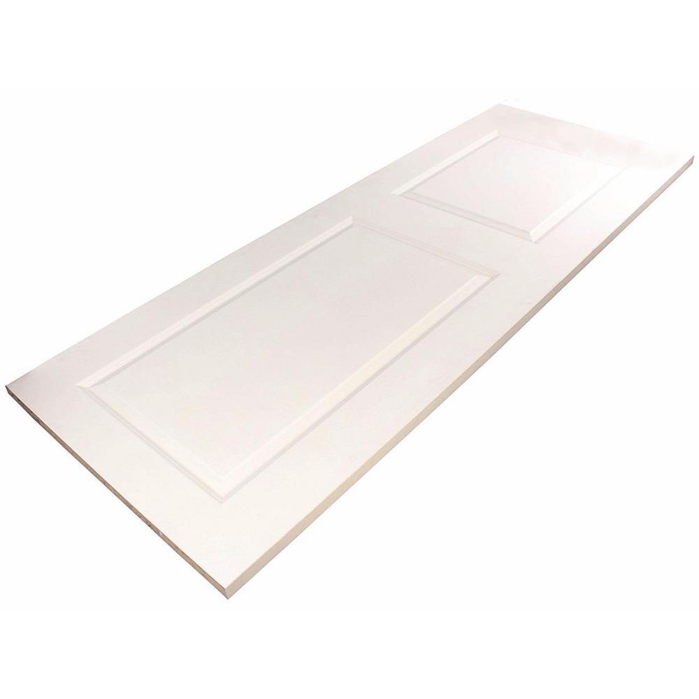 Top Mount Door Track Hardware and White Primed MDF Raised 2 Panel Interior Sliding Barn Door - Super Arbor