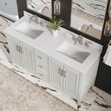 Style Selections Alaia 60-in Muse Gray Undermount Double Sink Bathroom Vanity with White Engineered Stone Top