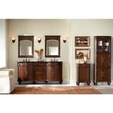 26 in. W x 35 in. H Framed Rectangular  Bathroom Vanity Mirror in Antique Cherry