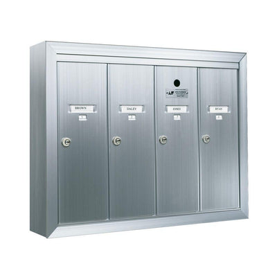 1250 Vertical Series 4-Compartment Aluminum Surface-Mount Mailbox - Super Arbor