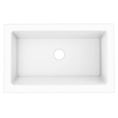 Elevate Quick-Fit Undermount Farmhouse Fireclay 33.85 Single Bowl Kitchen Sink in Crisp White