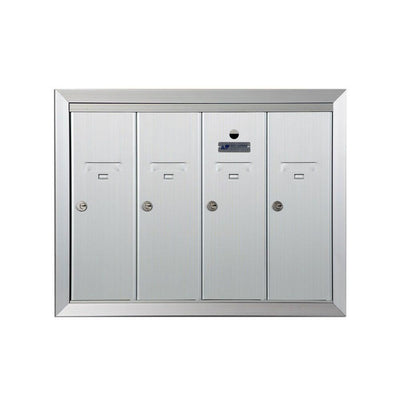 1250 Vertical Series 4-Compartment Aluminum Recess-Mount Mailbox - Super Arbor
