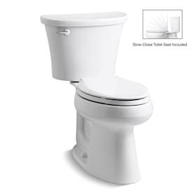 KOHLER Cavata White WaterSense Dual Flush Elongated Chair Height 2-Piece Toilet 12-in Rough-In Size