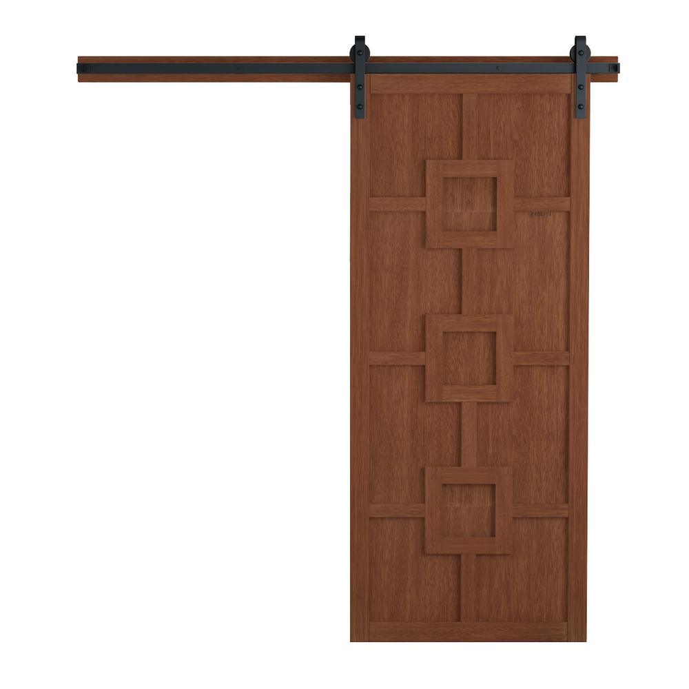 42 in. x 84 in. Mod Squad Bright White Wood Sliding Barn Door with Hardware Kit - Super Arbor