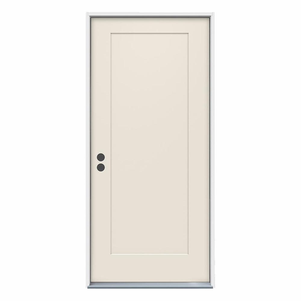 32 in. x 80 in. 1-Panel Craftsman Primed Steel Prehung Left-Hand Inswing Front Door - Super Arbor