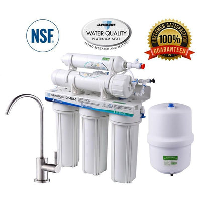 5-Stage Under Sink Reverse Osmosis Water Filtration System with 80 GPD Membrane and Brushed Nickel Faucet