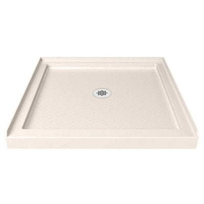 DreamLine SlimLine 42 in. x 32 in. Single Threshold Shower Pan/Base, Biscuit, Center Drain