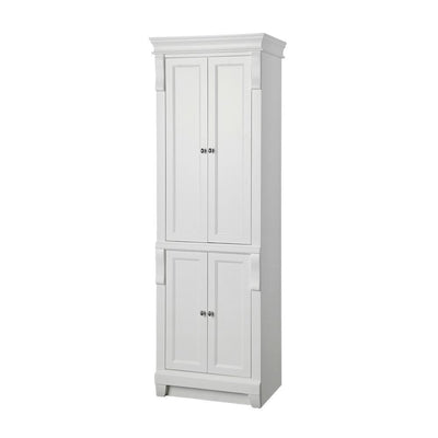 Naples 24 in. W x 17 in. D x 74 in. H Bathroom Linen Cabinet in White - Super Arbor