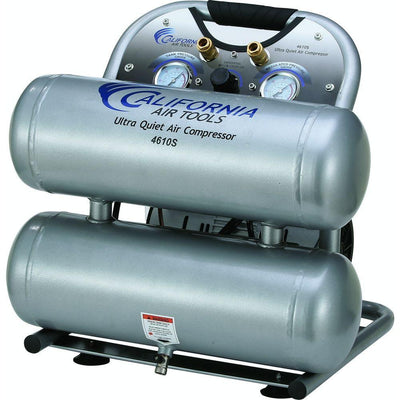4610S Ultra Quiet and Oil-Free 1.0 HP, 4.6 Gal. Steel Twin Tank Electric Portable Air Compressor - Super Arbor
