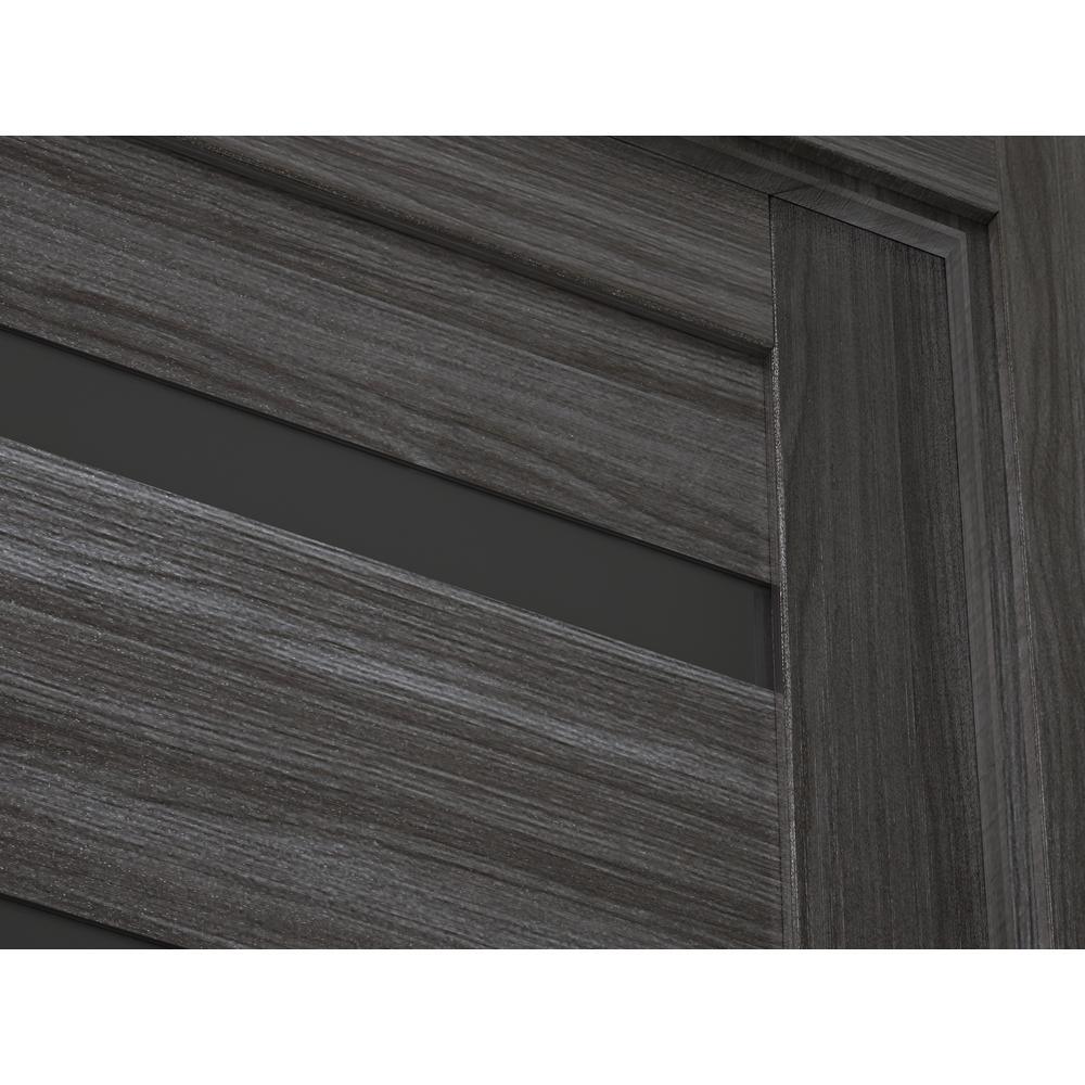 36 in. x 80 in. Gina Gray Oak Finished Frosted Glass 5 Lite Solid Core Wood Composite Interior Door Slab No Bore - Super Arbor
