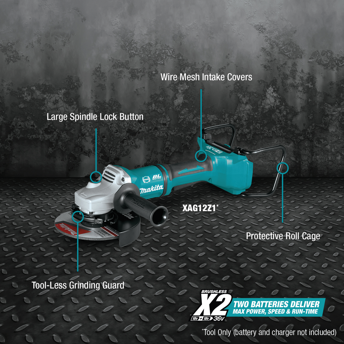 Makita 36V (18V X2) LXT Brushless Cordless 7 in. Paddle Switch Cut-Off/Angle Grinder with Electric Brake, Tool Only