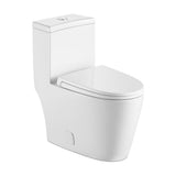 12 in. Rough-In 1-Piece 0.88/1.28 GPF Dual Flush Round Toilet in White, Seat Included - Super Arbor