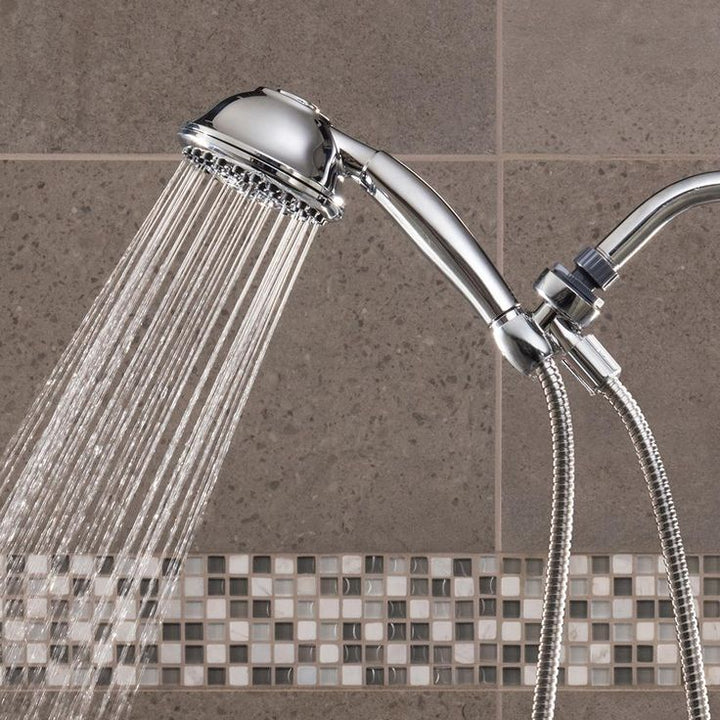 9-Spray 4.5 in. Single Wall Mount Low Flow Handheld Rain Shower Head in Chrome