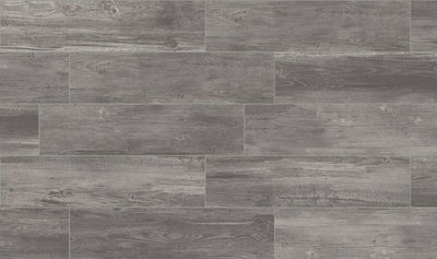 Style Selections Woods Graphite 6-in x 24-in Glazed Porcelain Wood Look Tile