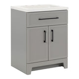 Style Selections Potter 24-in Gray Single Sink Bathroom Vanity with White Cultured Marble Top