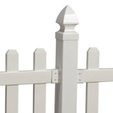 Glendale 4 ft. H x 8 ft. W White Vinyl Spaced Picket Unassembled Fence Panel with Dog Ear Pickets - Super Arbor