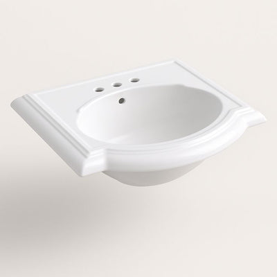 KOHLER Devonshire Vitreous China Pedestal Bathroom Sink Basin in White with Overflow Drain