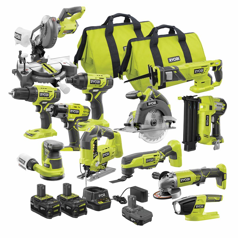 18-Volt ONE+ Lithium-Ion Cordless 6-Tool Combo Kit with (2) Batteries, Charger, and Bag - Super Arbor