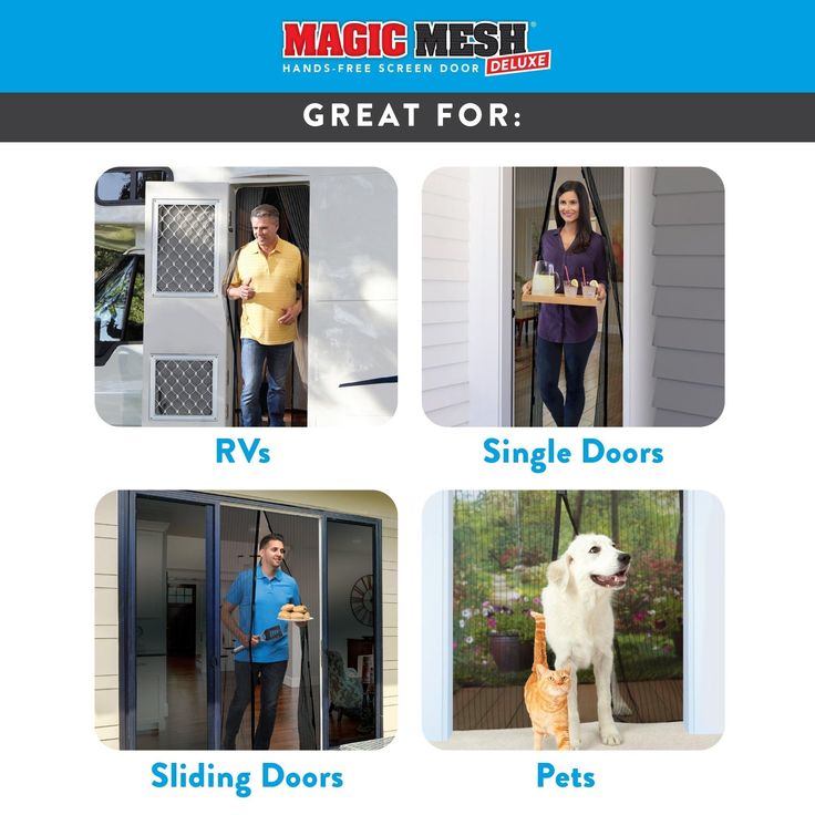 Magic Mesh Deluxe Magnetic Hands Free Screen Door Cover, As Seen on TV