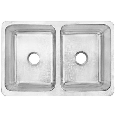 Anning Farmhouse Apron-Front Crafted Stainless Steel 32 in. 50/50 Double Bowl Kitchen Sink with Brushed Finish