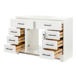 Style Selections Cauley 48-in White Single Sink Bathroom Vanity with White Cultured Marble Top