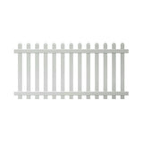 Glendale 4 ft. H x 8 ft. W White Vinyl Spaced Picket Unassembled Fence Panel with Dog Ear Pickets - Super Arbor