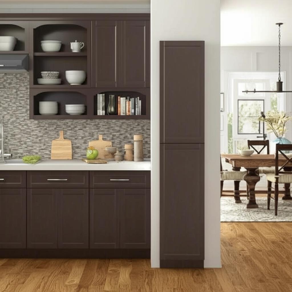 Hampton Bay Shaker Pantry Cabinet in Brindle - 18x24x96 – Super Arbor, image size:1024x1024