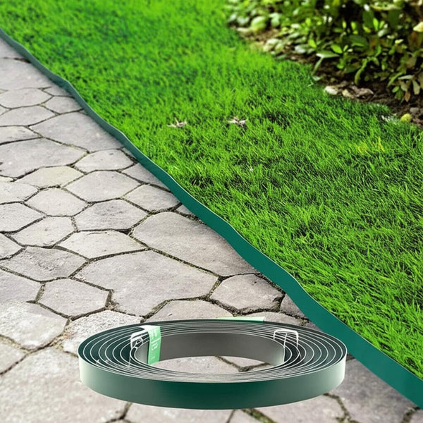 Vigoro 20 ft. Green Fiberglass Landscape Edging with Stakes