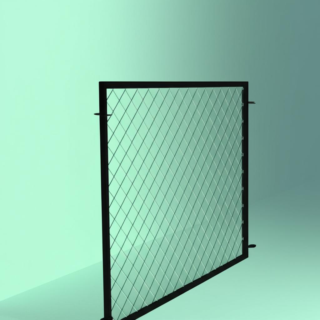 Vigoro 37.3 in. H x 51 in. W Metal Diamond Mesh Garden Fence Panel – No-Dig, Galvanized Steel, Black