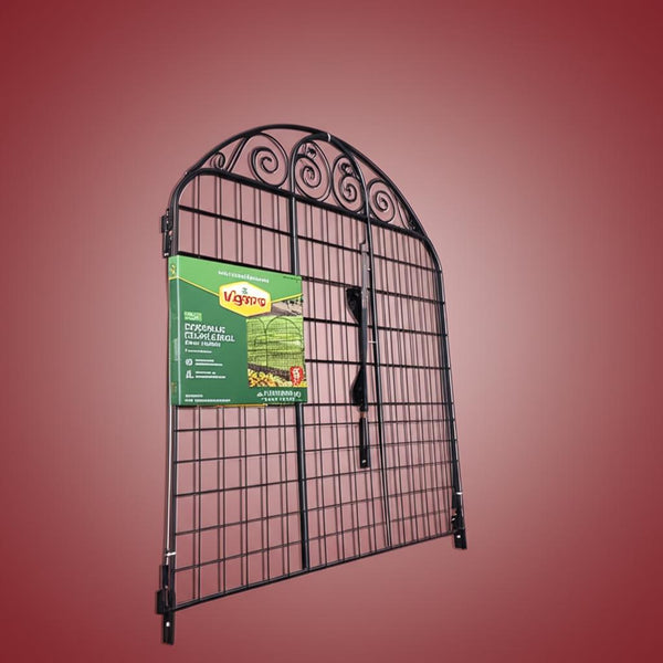Vigoro Rockdale 43.8 in. Black Steel Fence Panel (3-Pack) – Powder