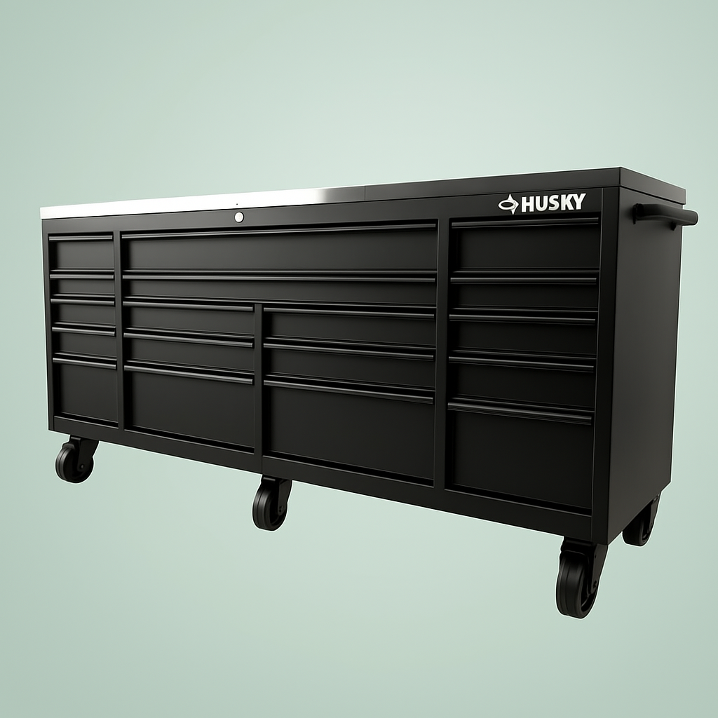 Husky 84 in. Heavy-Duty Mobile Workbench with Stainless Steel Top ...