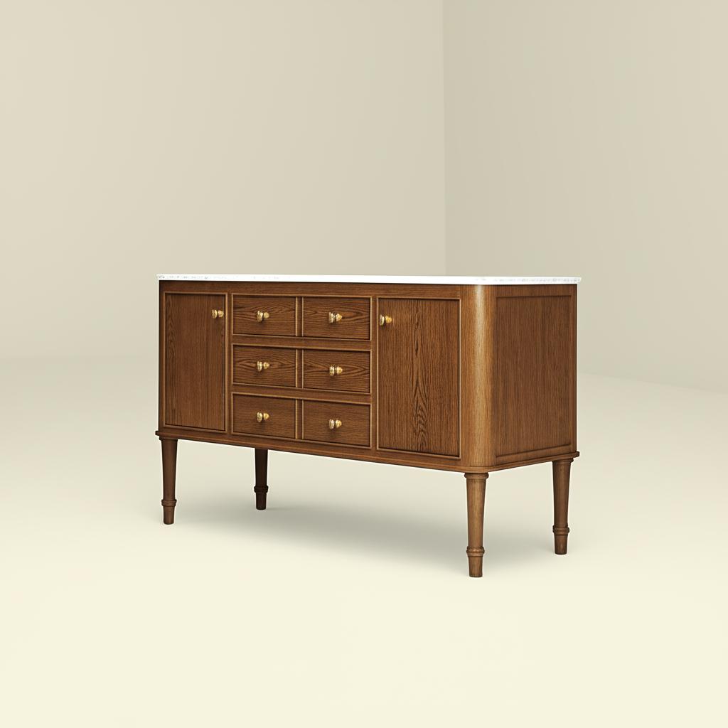 Home Decorators Collection Collette 60" Double Sink Bath Vanity in Cinnamon Oak with Carrara Marble Top