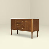 Home Decorators Collection Collette 60" Double Sink Bath Vanity in Cinnamon Oak with Carrara Marble Top