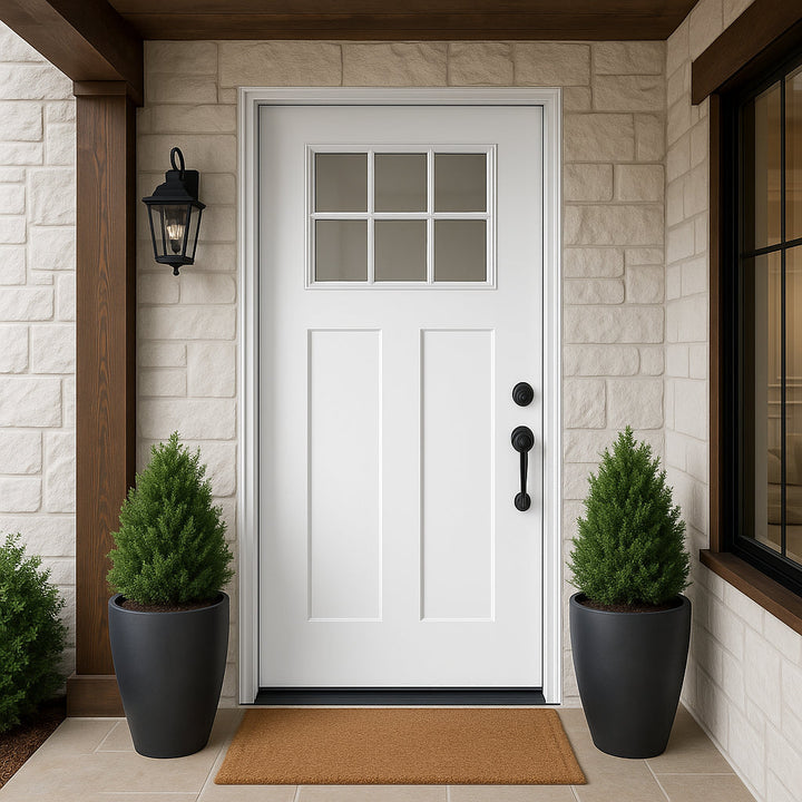 Masonite 36 x 80 in. Craftsman 6 Lite Left Hand Inswing Primed