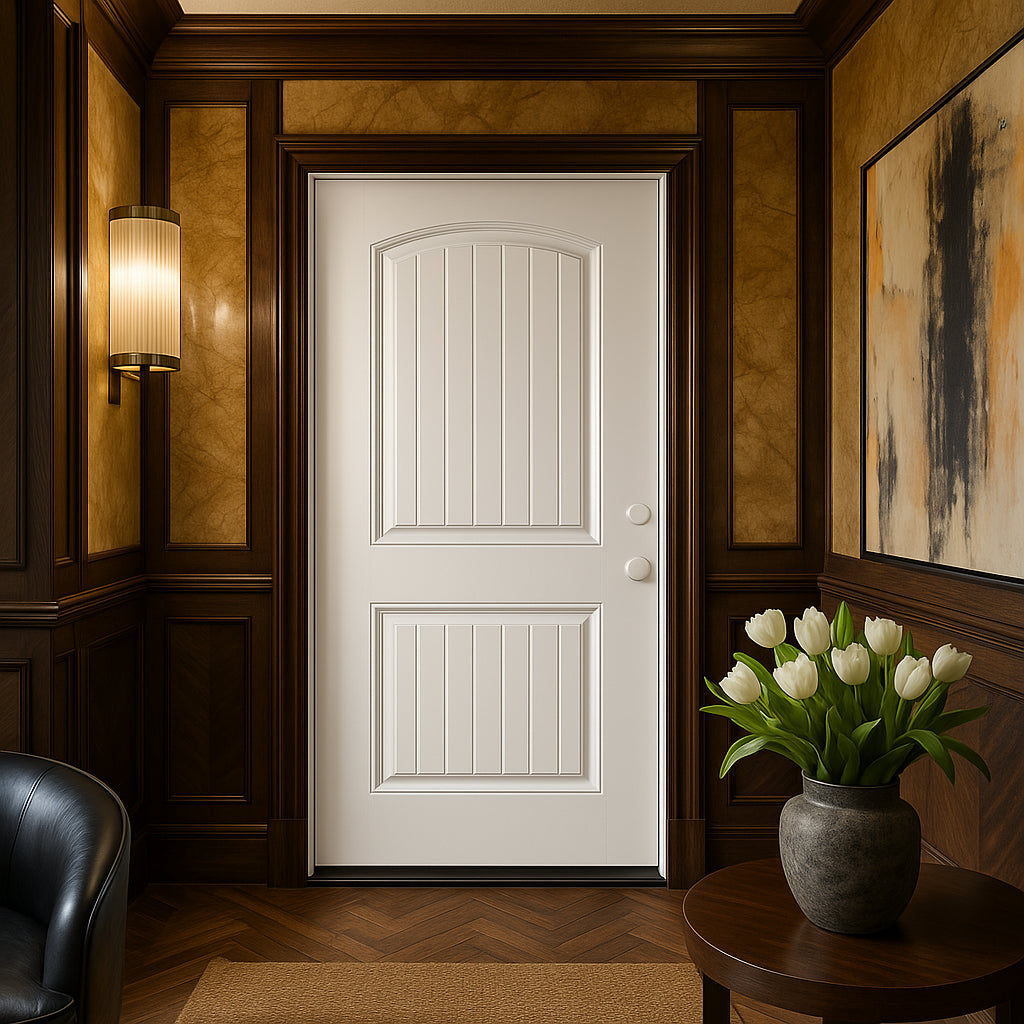 Masonite Cheyenne 2-Panel Primed Smooth Fiberglass Prehung Front