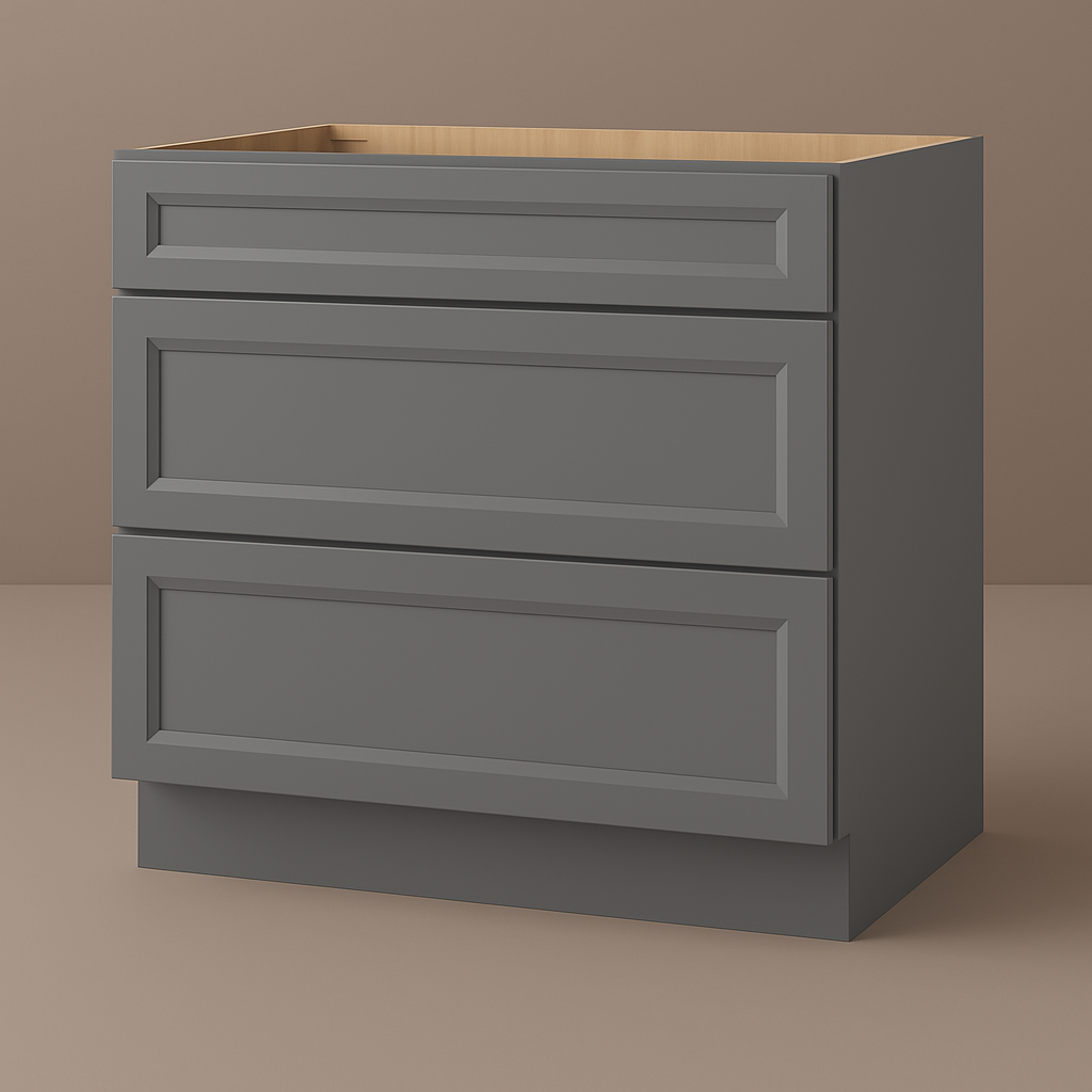 PELHAM & WHITE Keyport Shaker Charcoal Plywood Drawer Base Kitchen Cab ...