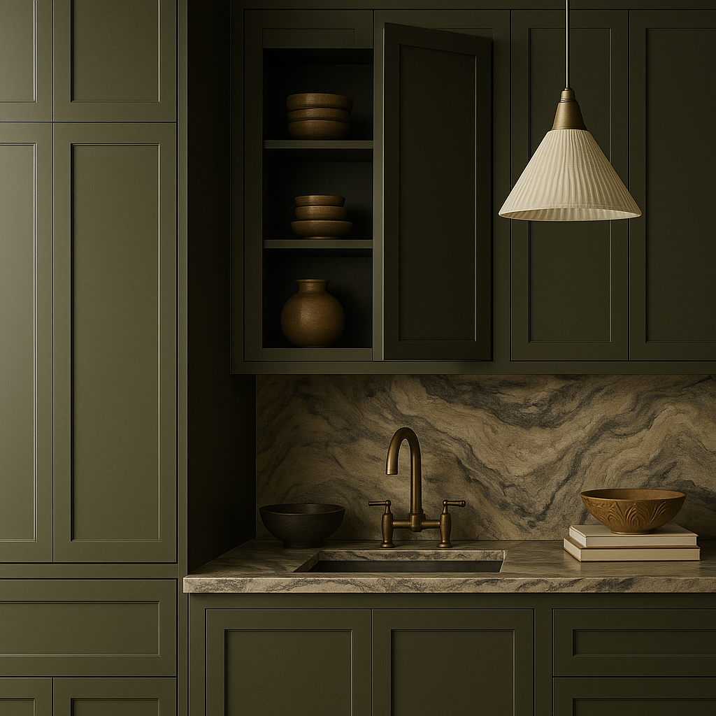 Hampton Bay Avondale Shaker Wall Kitchen Cabinet in Fern Green