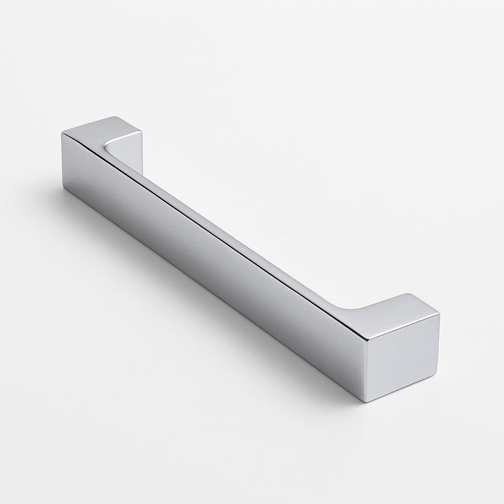 A single green leaf against a white background.